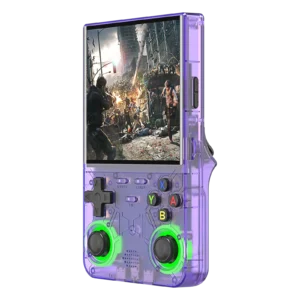 CONSOLA RETRO R36 ULTRA 4.0" 64GB RGB PURPURA TRANSPARENTE